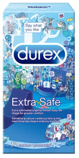 Durex Extra Safe Emoji prezervative mai groase cu mai mult gel 12 buc