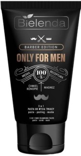 Bielenda Only For Men Barber Edition Pastă de curățare facială 3în1 pastă-peeling-mască 150 g