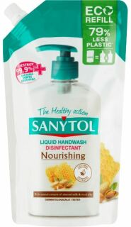 Sanytol Lapte de migdale si laptisor de matca, sapun hranitor dezinfectant - reumplere 500 ml