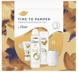 Dove Time To Pamper Women Gift Set ( Antiperspirant 150 ml + Body Milk 250 ml + Hand Cream 75 ml + Travel Mug )