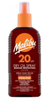 Malibu Dry Oil Spray SPF20 Ulei de bronzare uscată 200 ml