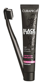 Curaprox Black Is White SET I. - pastă 90 ml + periuță de dinți CS 5460