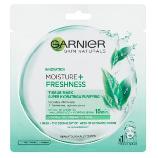Garnier Skin Naturals Moisture+ Freshness mască de față super hidratantă de curățare textilă 32 g
