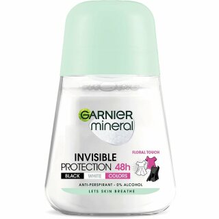 Garnier Mineral Invisible black & white antiperspirant mineral roll-on pentru femei 50 ml