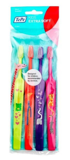 TePe Kids ZOO Extra Soft 4-pack periuțe de dinți pentru copii