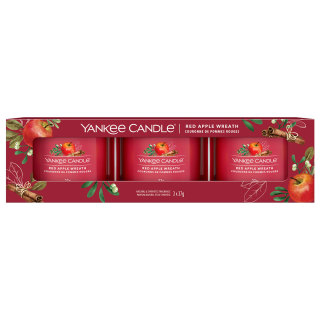 Yankee Candle set de lumânări votive Red Apple Wreath 3x 37 g