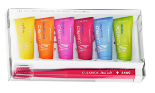 Curaprox Be You Combipack six flavours of toothpaste 6x10ml + toothbrush CS 5460