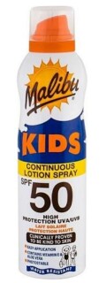 Malibu Kids Continuous Lotion Spray SPF50 loțiune de protecție solară pentru copii 175 ml