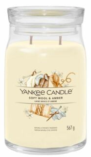 Yankee Candle Signature Soft Wool & Amber Scented Candle With 2 Wicks 567 g