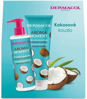 Set cadou Dermacol Aroma Moment Brazilian Coconut (săpun lichid 250 ml, gel de duș 250 ml)