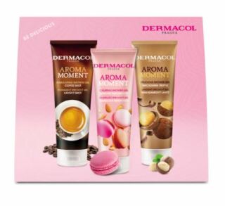 Set cadou Dermacol Aroma Moment pentru femei (Coffee Shot 250 ml, Almond Macaroon 250 ml, Macadamia Truffle 250 ml)