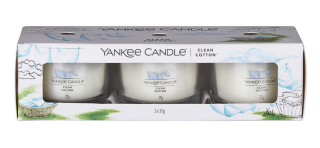Yankee Candle set de lumânări votive Clean Cotton 3x 37 g