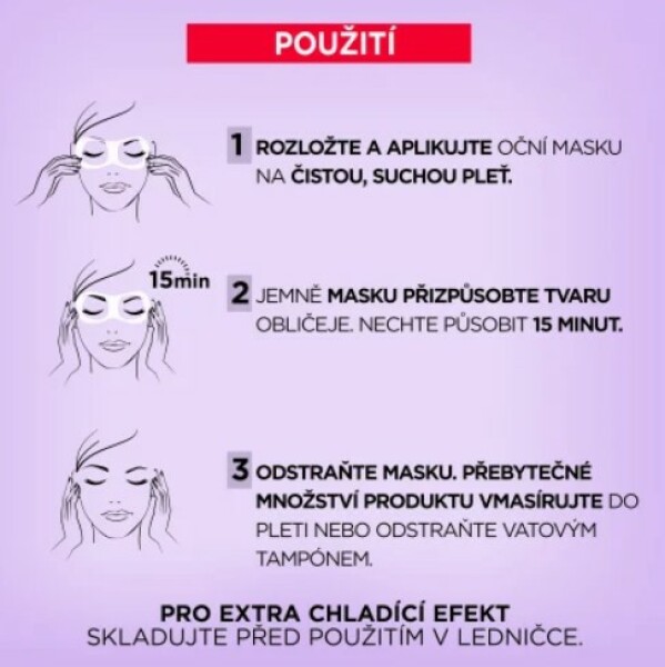 L'Oréal Paris Revitalift Filler Mască de ochi textilă HA HA cu efect de răcire 11 g