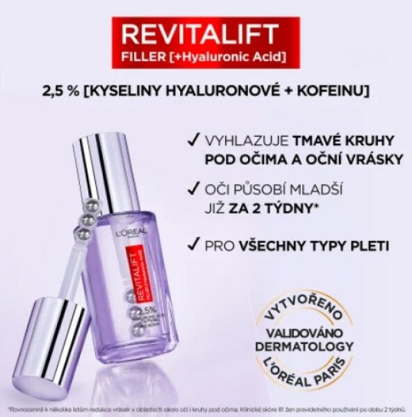 L'Oréal Paris Revitalift Filler HA 2.5% Serum pentru ochi 20 ml