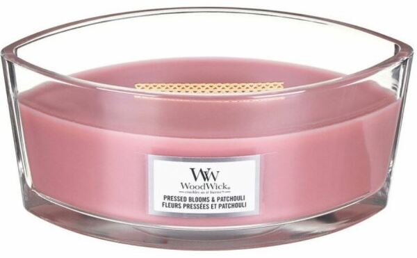 WOODWICK Hearthwick Pressed Blooms & Patchouli lumânare parfumată 453,6 g