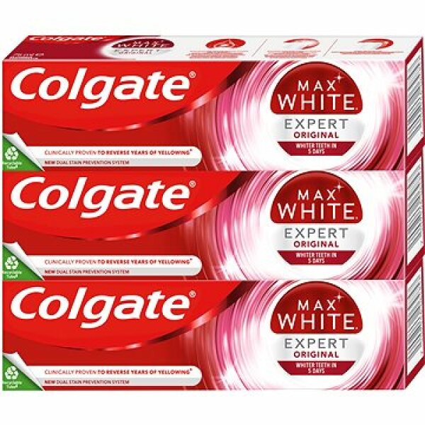 Colgate Max White Expert Pastă de dinți pentru albire originală 3 x 75 ml