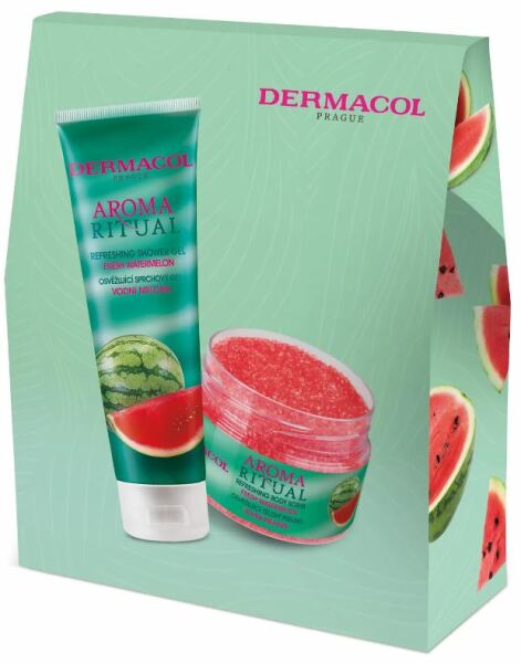 Set cadou Dermacol Aroma Ritual Fresh Watermelon (gel de duș 250 ml, exfoliant de corp 200 ml)